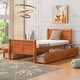 preview thumbnail 1 of 12, Twin Size Wood Platform Bed with 4 Drawers Storage Bed for Kids, Teens, Oak Oak