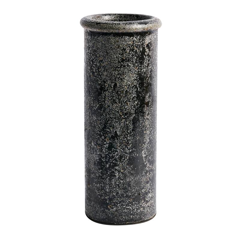 Vase Cylinder 9.85"H- ST - Black