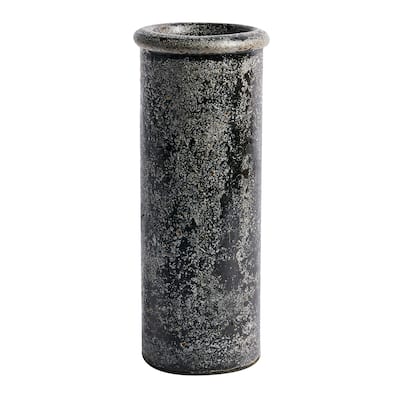 Vase Cylinder 9.85"H- ST - Black
