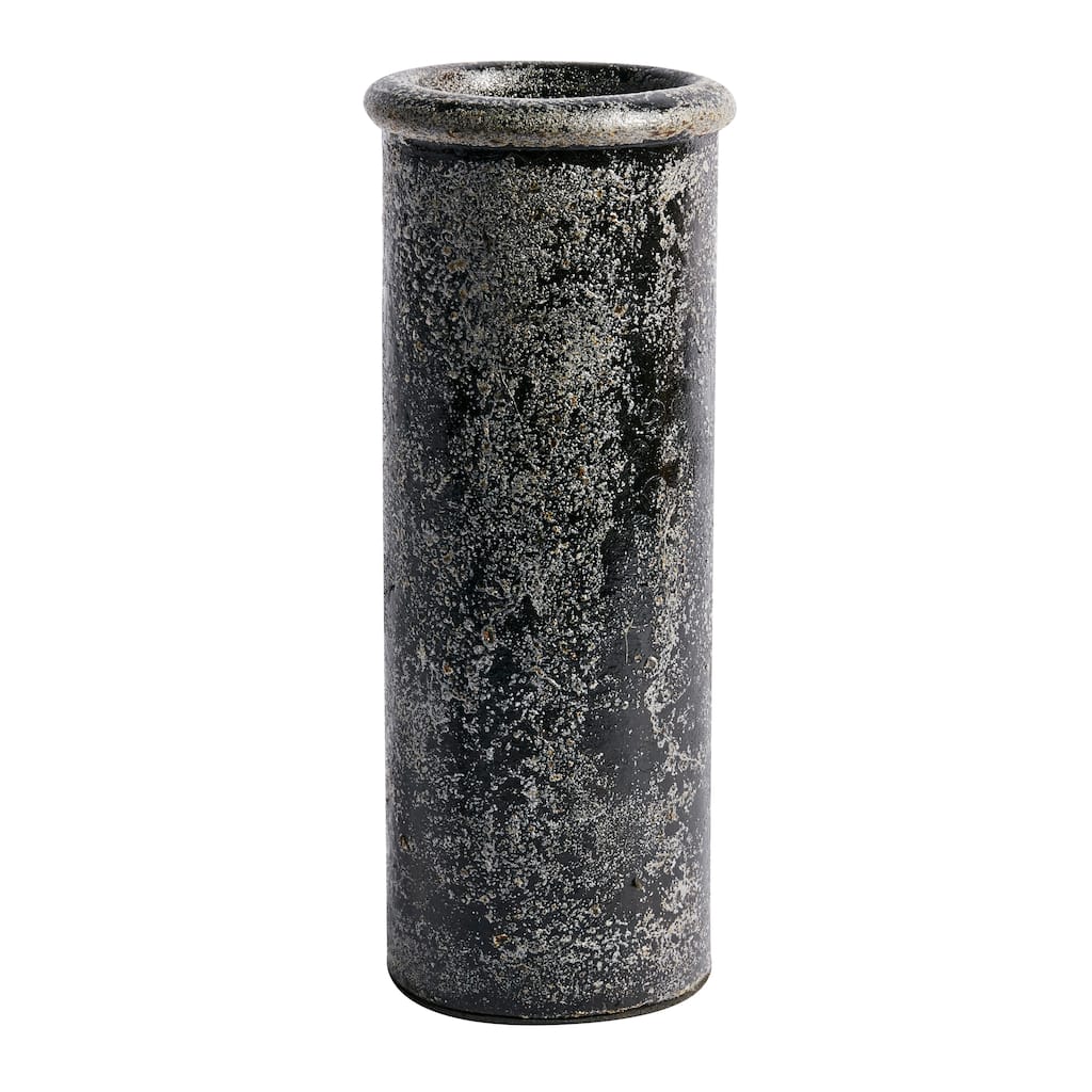 Vase Cylinder 9.85"H- ST - Black
