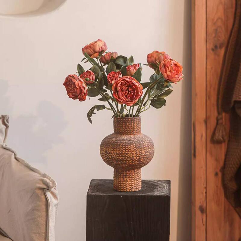 RusticReach Artificial Sophia 2-Head Peony Stem 20.8" Tall