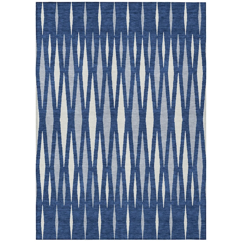 Machine Washable Indoor/ Outdoor Chantille Contemporary Mosaic Rug