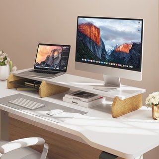 Cork Risers Fenge 42.5 Inch Monitor Stand Riser with Eco Cork Legs - Bed Bath ...