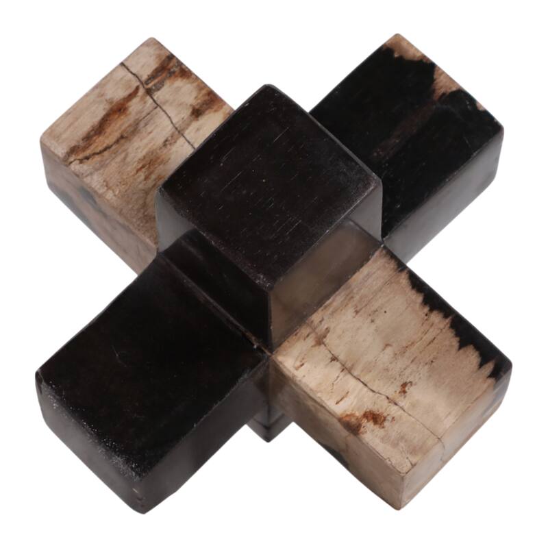 Wood Decorative Object Geometric Design for Home Bedroom Office Decor - 5" x 5" x 5"