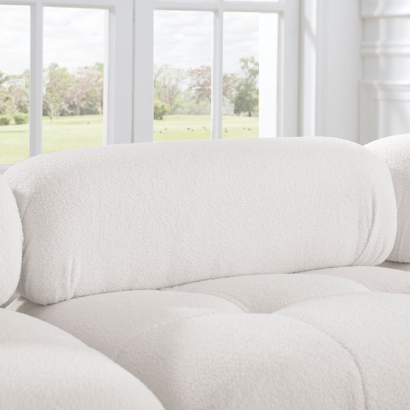 93'' L-Shaped 4-Seater Modular Sofa with Reversible Ottoman and Sturdy Frame