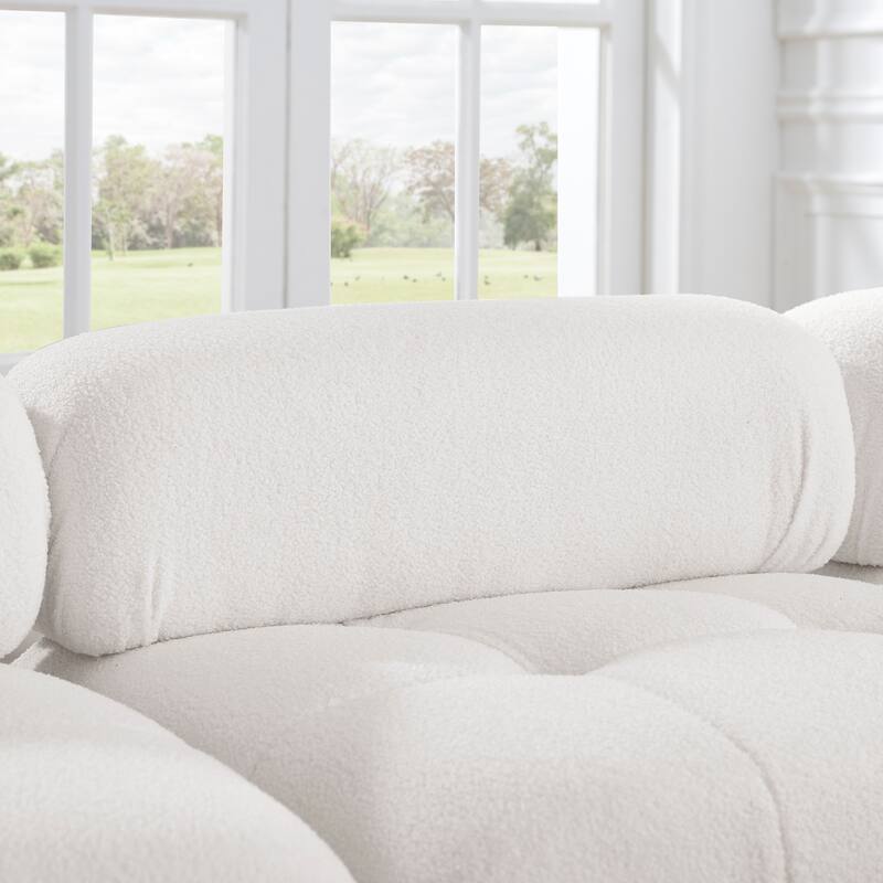 93'' Modular L-Shaped 4 Seat Sectional Sofa with Reversible Ottoman, Button Tufted Design and Comfortable Cushions