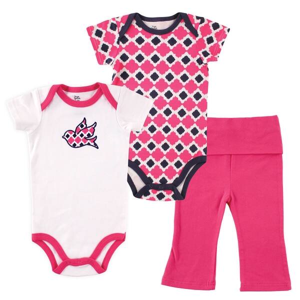 slide 1 of 1, Yoga Sprout Baby Girl Cotton Layette Set, Bird 0-3 Months - Bird