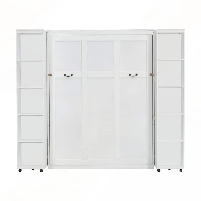 Queen Murphy Bed Wall Bed with Storage Doors