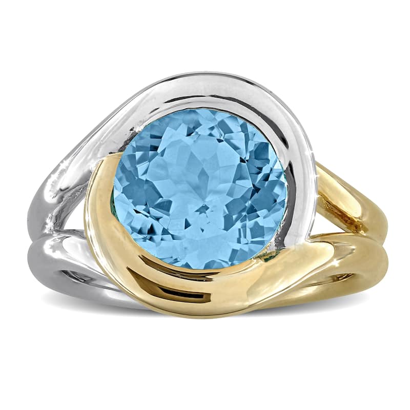 Miadora 4 1/2ct TGW Sky Blue Topaz Ring in Two-Tone Silver