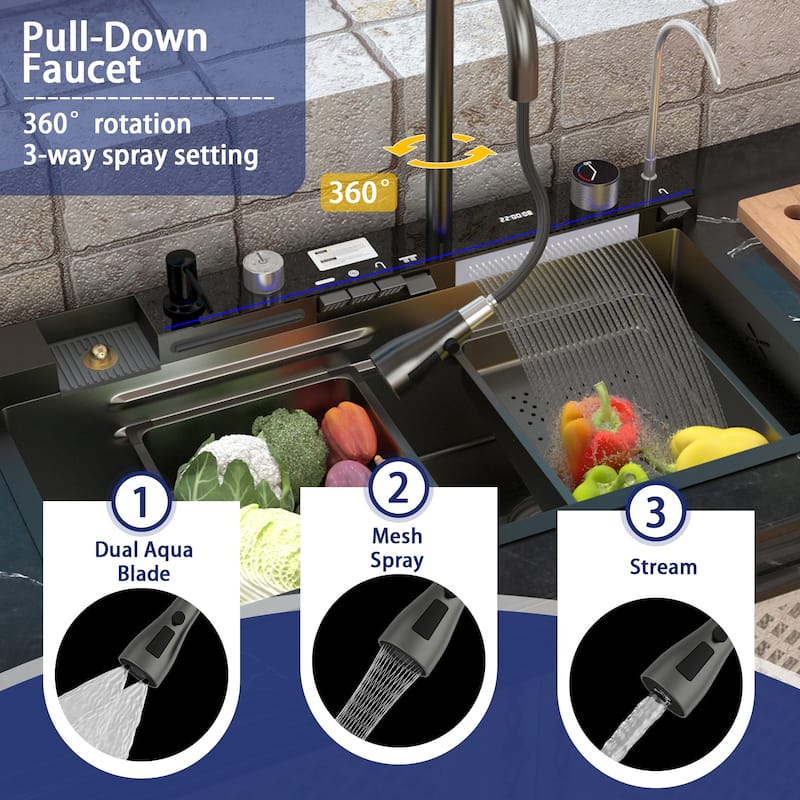Multi-Functional PVD Nano Black Kitchen Sink for Modern Homes