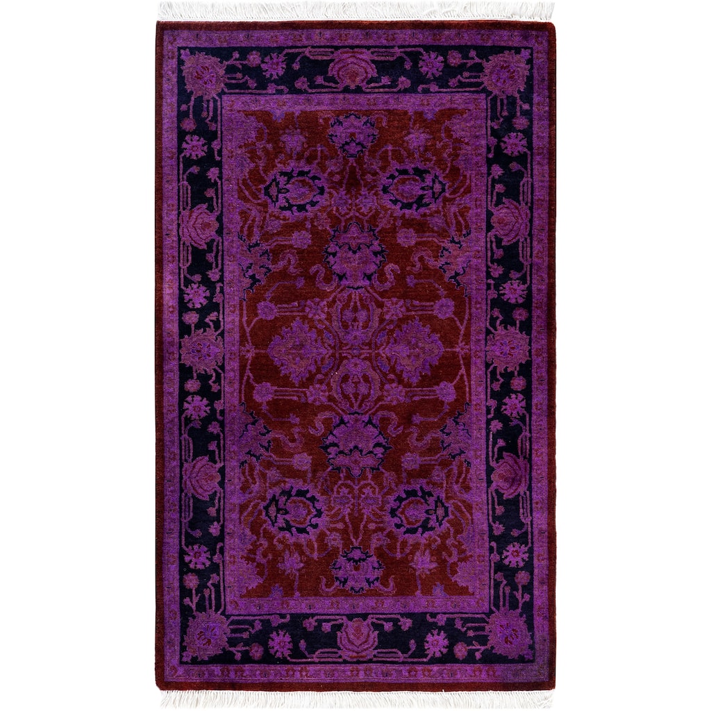 Overdyed One-of-a-Kind Hand-Knotted Area Rug - Red - 2' 7" x 4' 3"