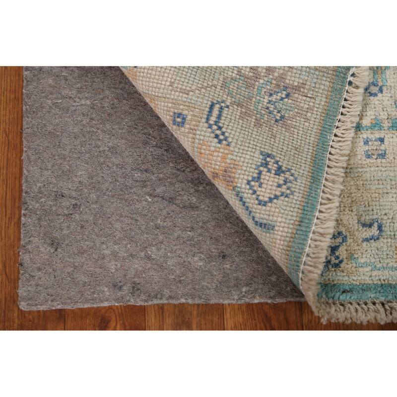 Hand Knotted Oriental 100% Wool Carpet Transitional Floral Green Oushak Area Rug - 3' 2'' X 2' 0''