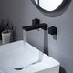 preview thumbnail 2 of 2, waterfall matte black wall mount Dual Handle Bathroom Sink Faucets with Brass Pop up Overflow Drain - 5' x 11'
