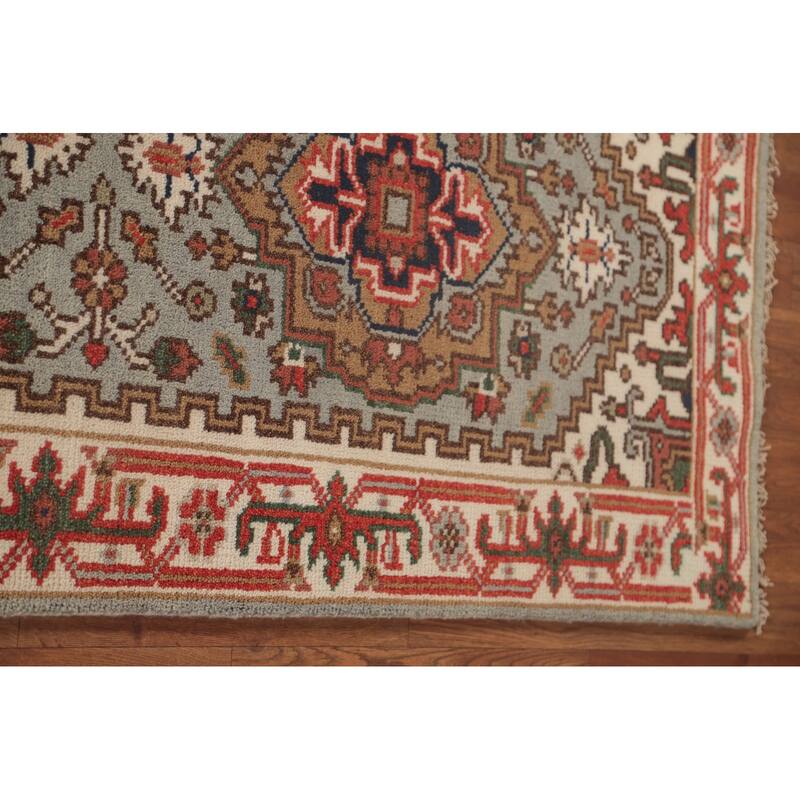 Grey Heriz-Serapi Oriental Runner Rug Handmade Wool Carpet - 2'6"x 12'0"