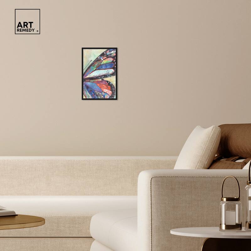 Art Remedy Butterfly Part Ii Framed Butterfly 1 Piece Canvas Wall Art