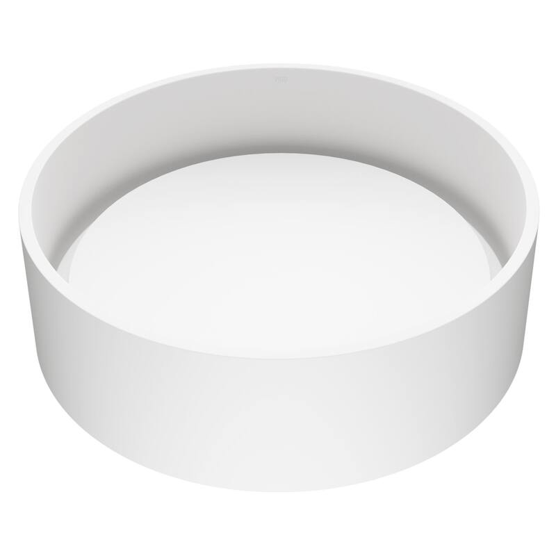 Vigo Anvil 16" Circular Matte Stone� Vessel Bathroom Sink - Matte White