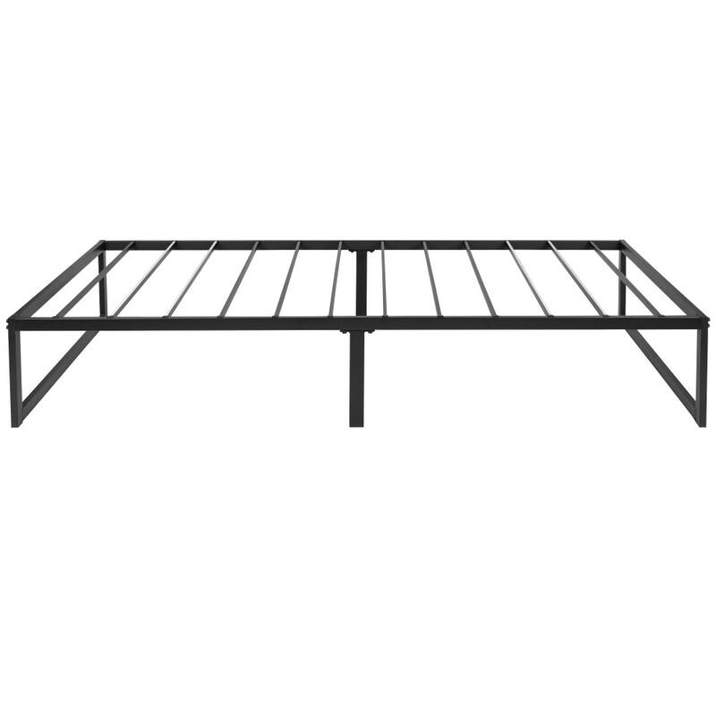 14" Metal Platform Bed Frame with Steel Slat Supports-No Foundation Needed