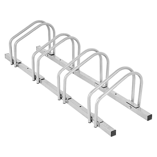 4 Bike Bicycle Stand Parking Garage Storage Organizer Cycling Rack Silver