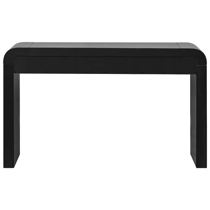 Rustic Console Table with Fluted Drawer Front, Entryway Table with Curved Corners & Thick Legs, Sturdy Sofa Table
