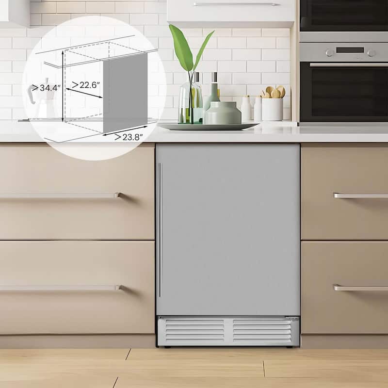 Costway 24" Beverage Refrigerator with Removable Shelves & Adjustable - See Details