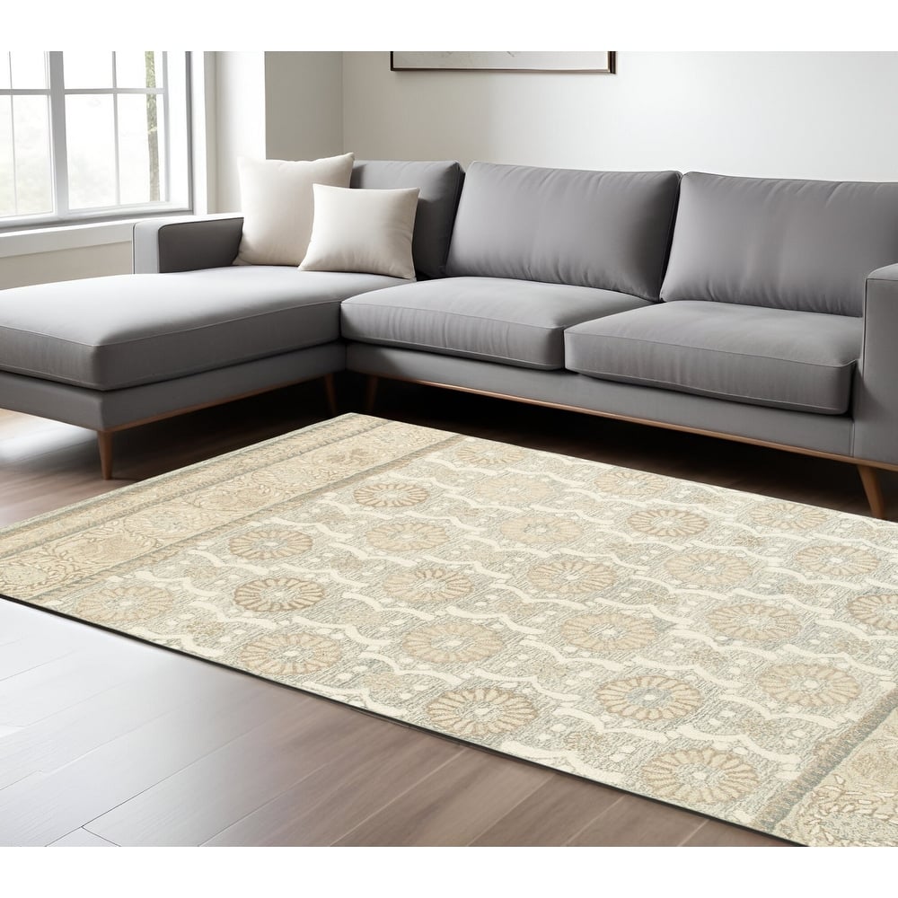 HomeRootsFloral Scandinavian Rectangle Area Rug
