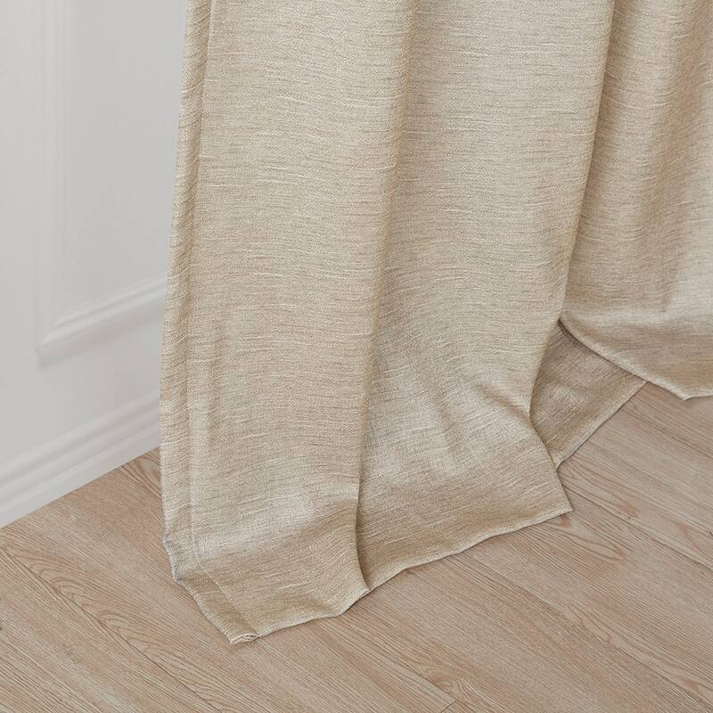 Tonal Printed Faux Silk Total Blackout Curtain Panel