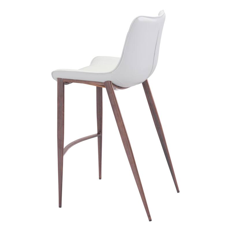 Magnus Barstool White & Walnut