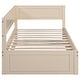 preview thumbnail 10 of 28, Twin Wood Daybed with Trundle, Guardrail, Beige, Vintage Style, No Box Spring Needed