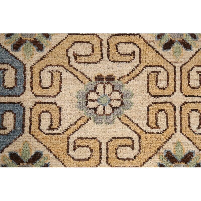 Vegetable Dye Khotan Oriental Wool Area Rug Hand-knotted Office Carpet - 5'11" x 8'10"