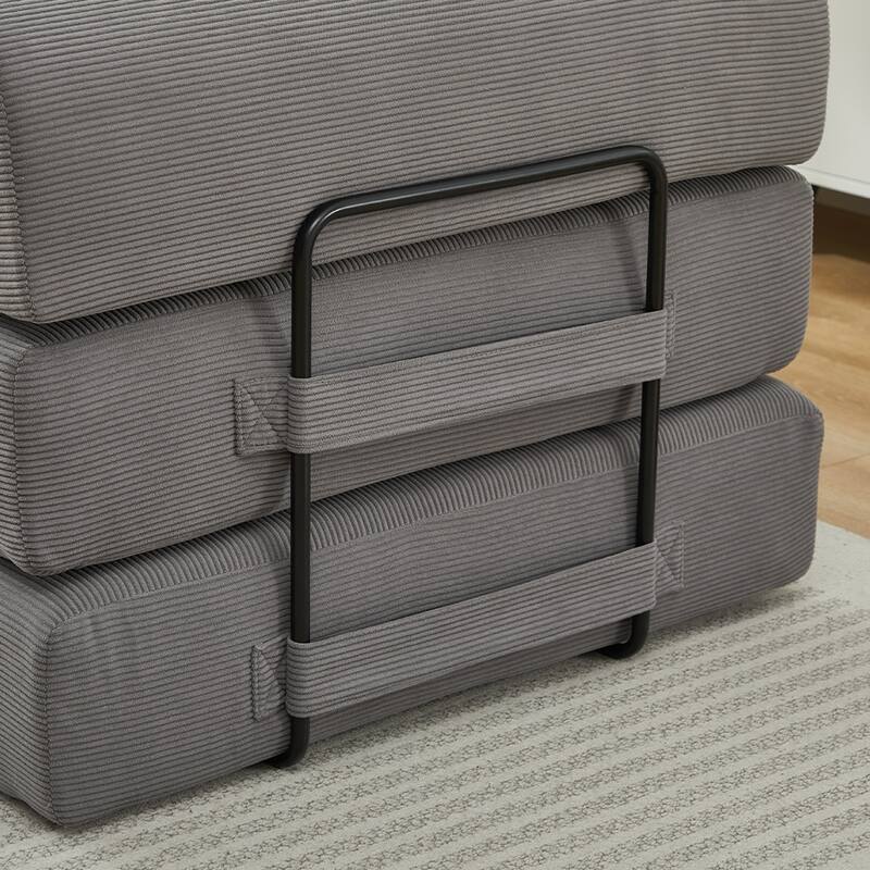 Folding Upholstered Sofa Bed, 78.5" Convertible Sleeper Sofa Bed with 2 Pillows, Fold Out Loveseat Couch, Futon Couch
