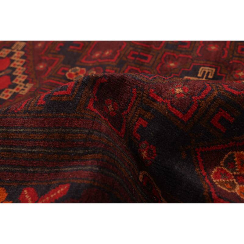 ECARPETGALLERY Hand-knotted Teimani Dark Red Wool Rug - 3'11 x 6'9