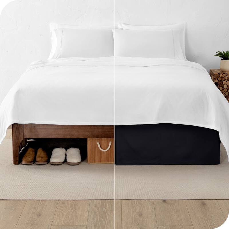Bare Home Pleated Bed Skirt - 15-Inch Tailored Drop Easy Fit