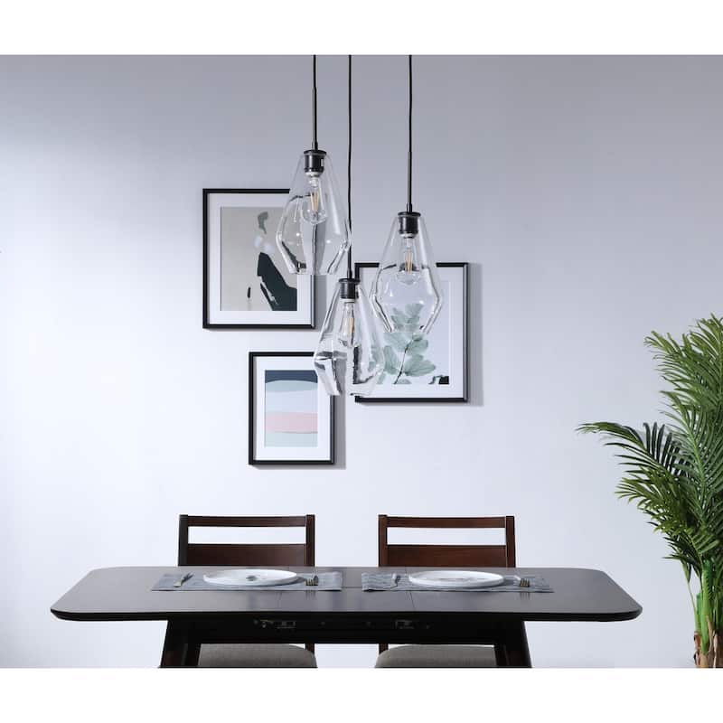 Gerald 3-light Modern Elongated Glass Hanging Pendant