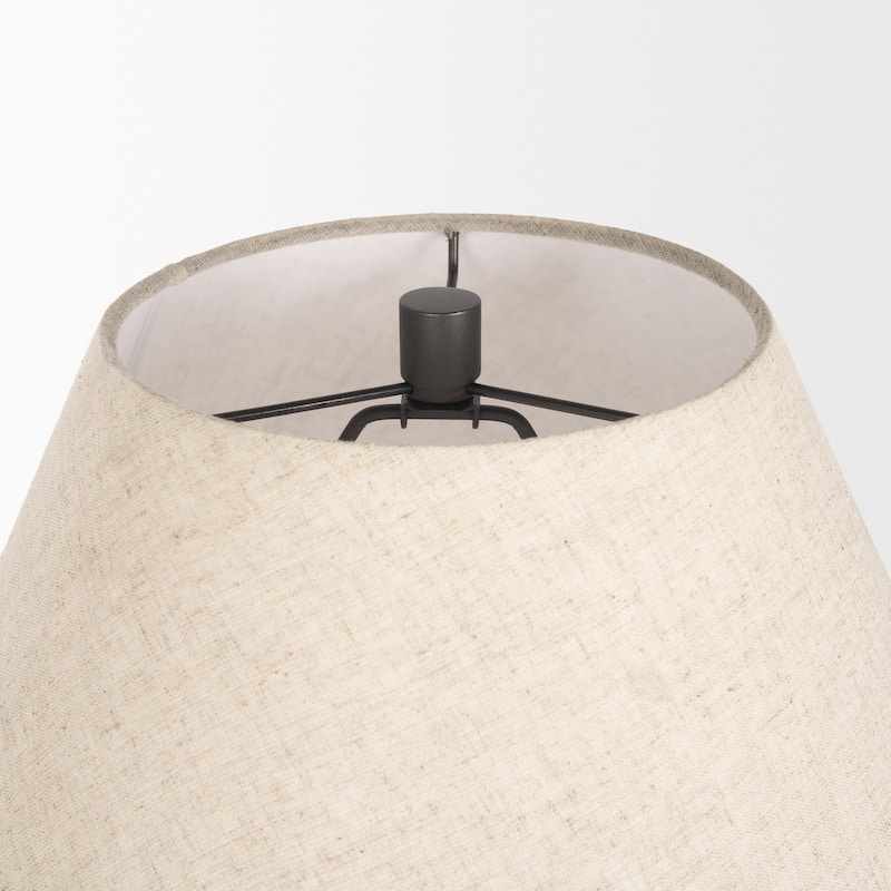 Salaah Black Brushed Metal w/ Beige Shade Table Lamp - 19.5L x 19.5W x 26.0H