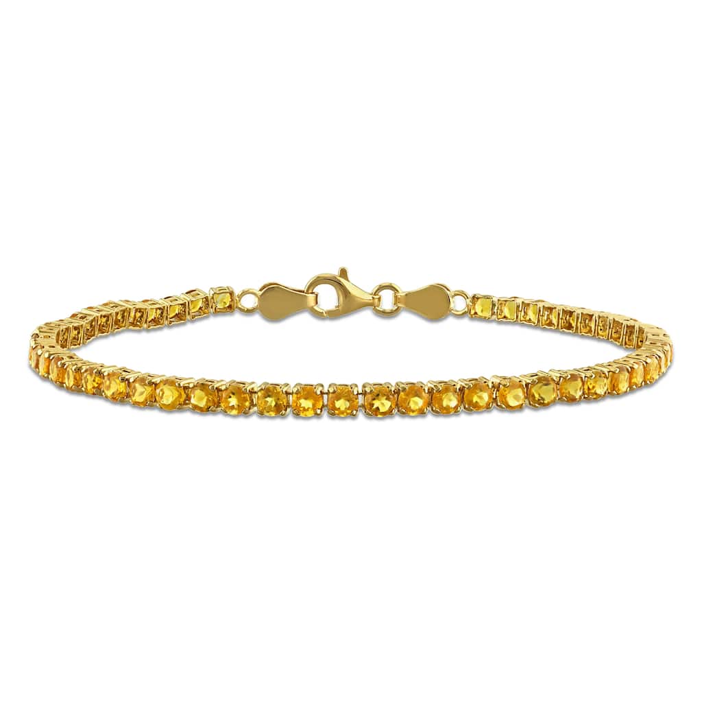 Miadora 4 1/10ct TGW Maderia Citrine Tennis Bracelet in Yellow Silver