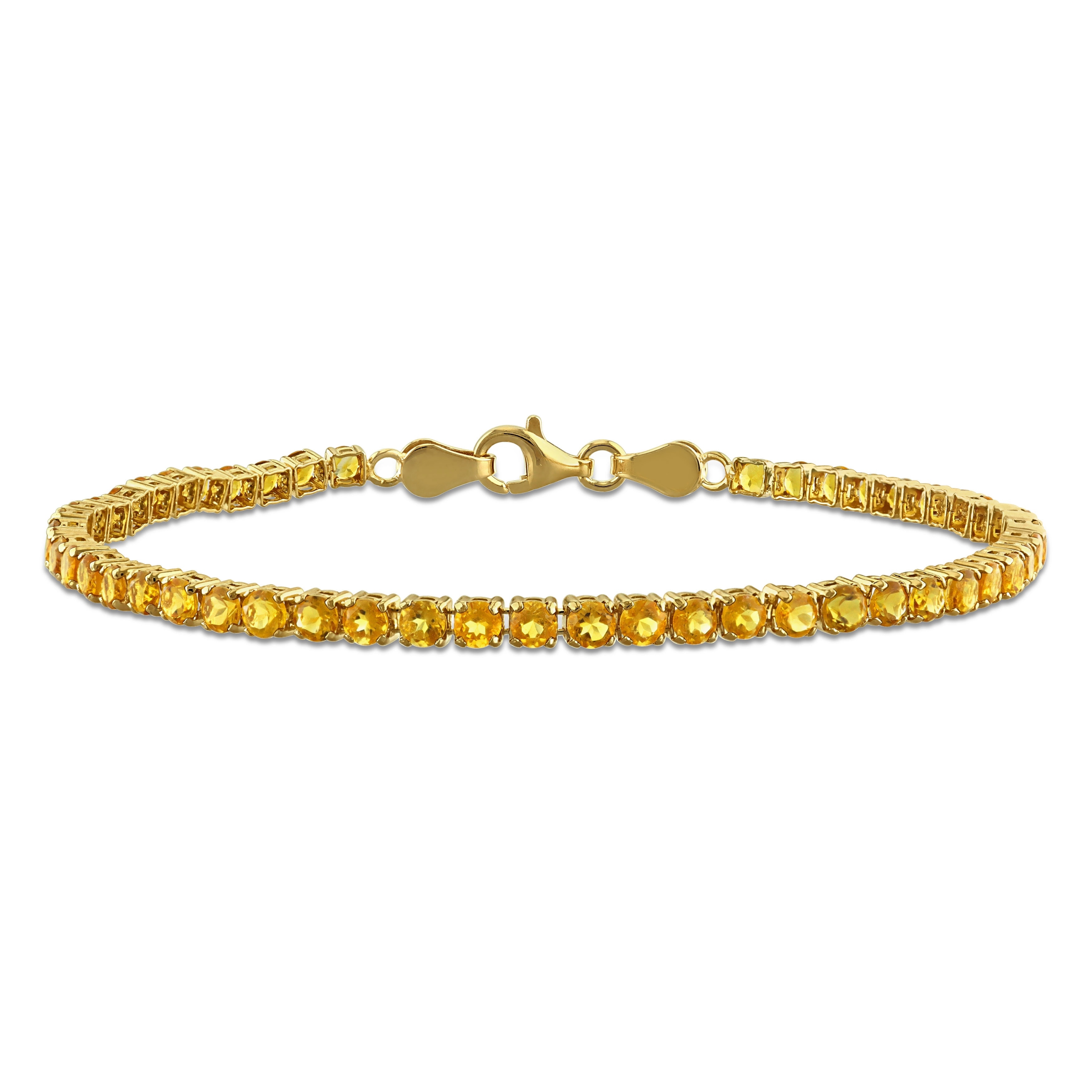 Miadora 4 1/10ct TGW Maderia Citrine Tennis Bracelet in Yellow Silver