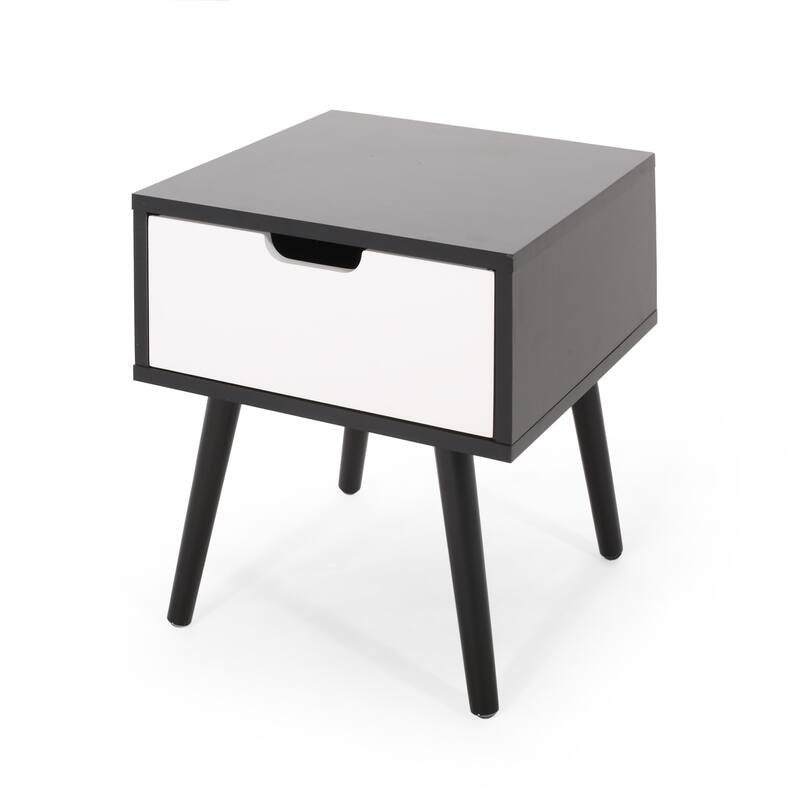 Roomfitters Modern End Table with Storage Drawer, Nightstand for Bedroom or Living Room