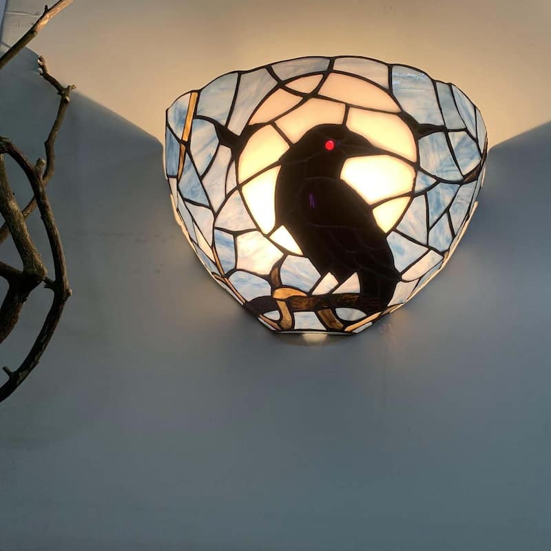 Tiffany wall light dark blue fixture light glass fixture light