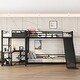 preview thumbnail 26 of 29, L-Shaped Metal Bunk Bed and Loft Bed with Desk, Storage Shelves and Slide