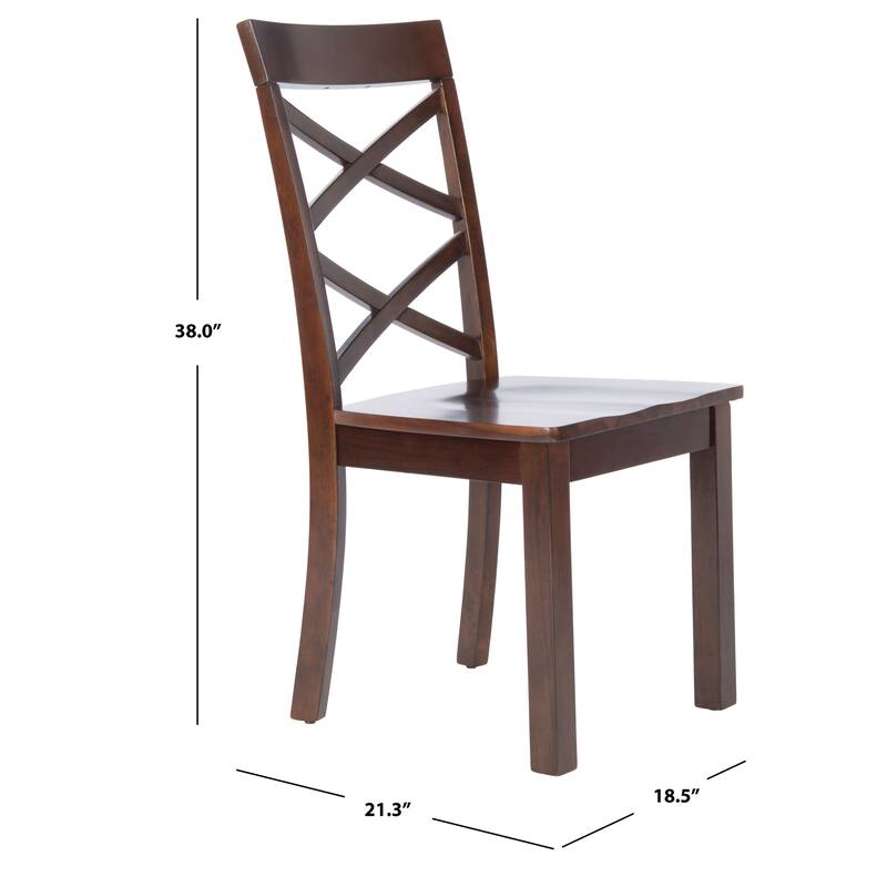 SAFAVIEH Nila Brown Dining Chair - 18.5" W x 21.3" L x 38" H - 19Wx21Dx38H