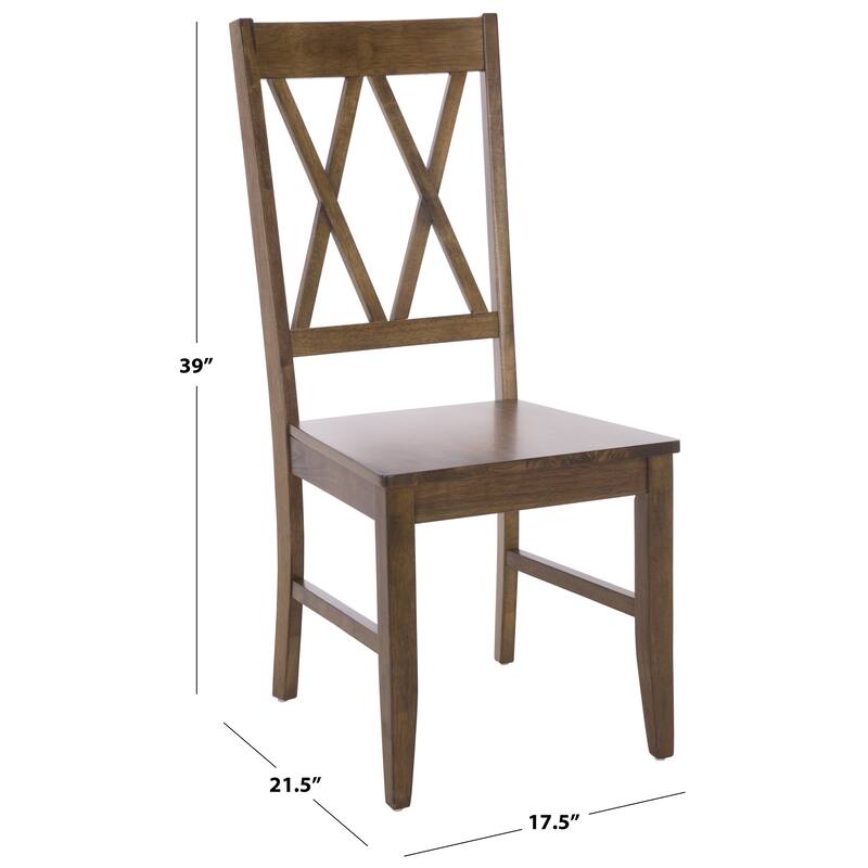 SAFAVIEH HOME Yana Double X-Back Side Chair - 18"W x 22"D x 39"H