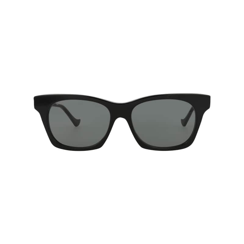 Gucci Cat Eye-Frame Recycled Acetate Sunglasses, Solid Smoke Lens, Shiny Solid Black Frame