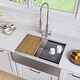 preview thumbnail 12 of 52, KRAUS Kore Stainless Steel Farmhouse Kitchen Sink with Accessories