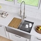 preview thumbnail 14 of 64, KRAUS Kore Stainless Steel Farmhouse Kitchen Sink with Accessories