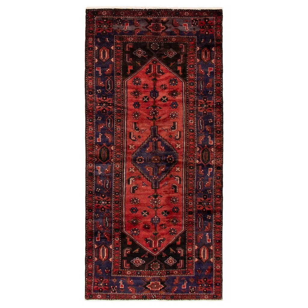 ECARPETGALLERY Hand-knotted Andelz Red Wool Rug - 4'5 x 9'4