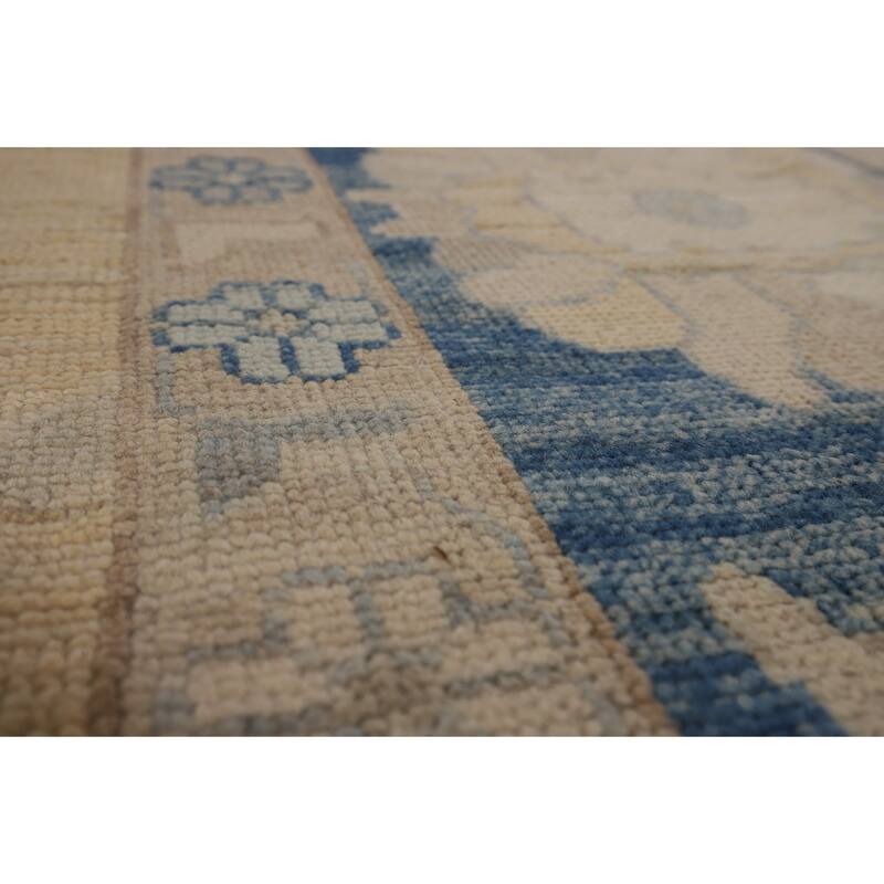 Vegetable Dye Oushak Oriental Large Rug Handmade Yellow Wool Carpet - 10'1"x 13'6"