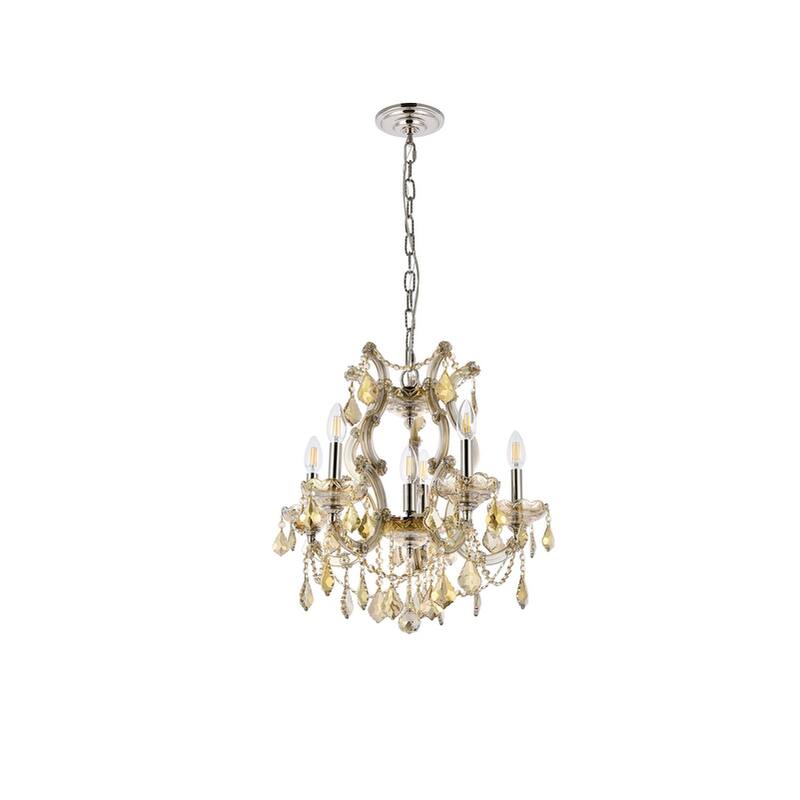 Fleur Illumination Collection Pendant D:20in H:25in Lt:6 Gold Finish