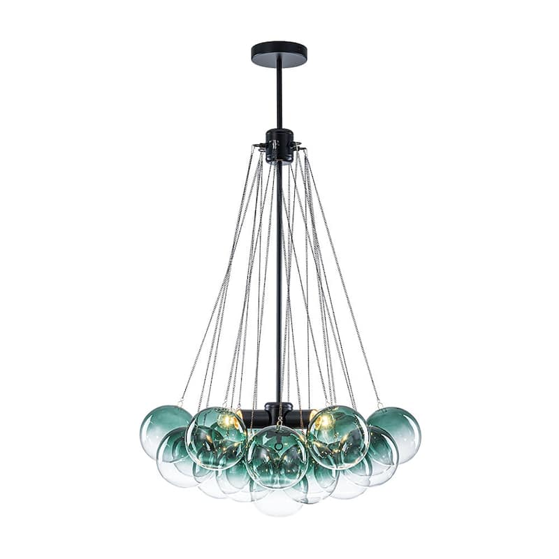 Modern Glam Cluster Gradual Colored Glass Bubble Chandelier