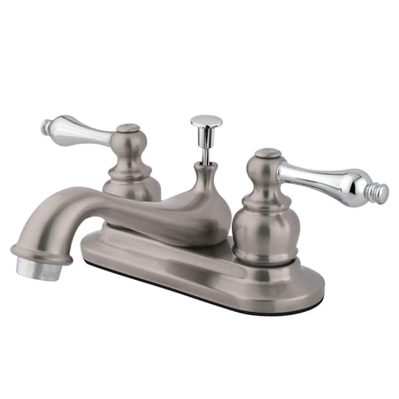 Kingston Brass Restoration 1.2 GPM Centerset Bathroom Faucet with - Brushed Nickel / Polished Chrome