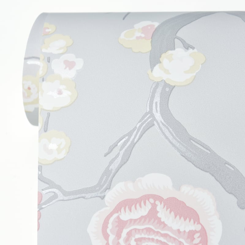 A-Street Prints Selwyn Flock Dark Blue Floral Wallpaper